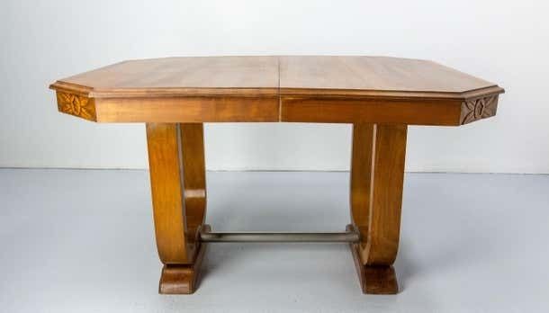 Dining Walnut Table With Central Extension Art Déco Period, Circa 1930 France photo furniture