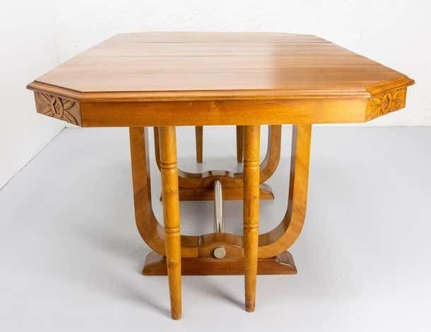 Dining Walnut Table With Central Extension Art Déco Period, Circa 1930 France photo vinterior