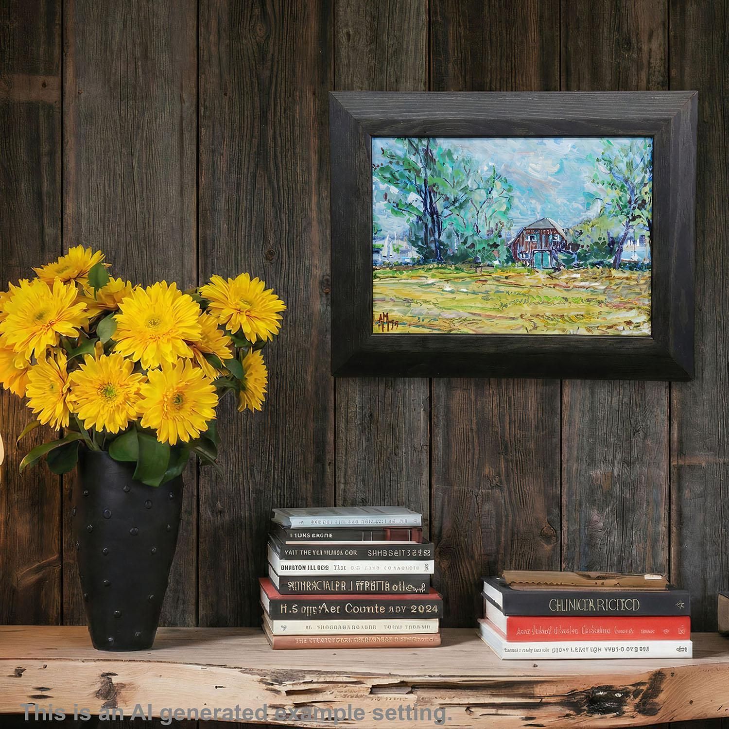 Oil Painting By Alexander Michael   Boathouse On The Shore Of Lake Chiemsee photo for sale