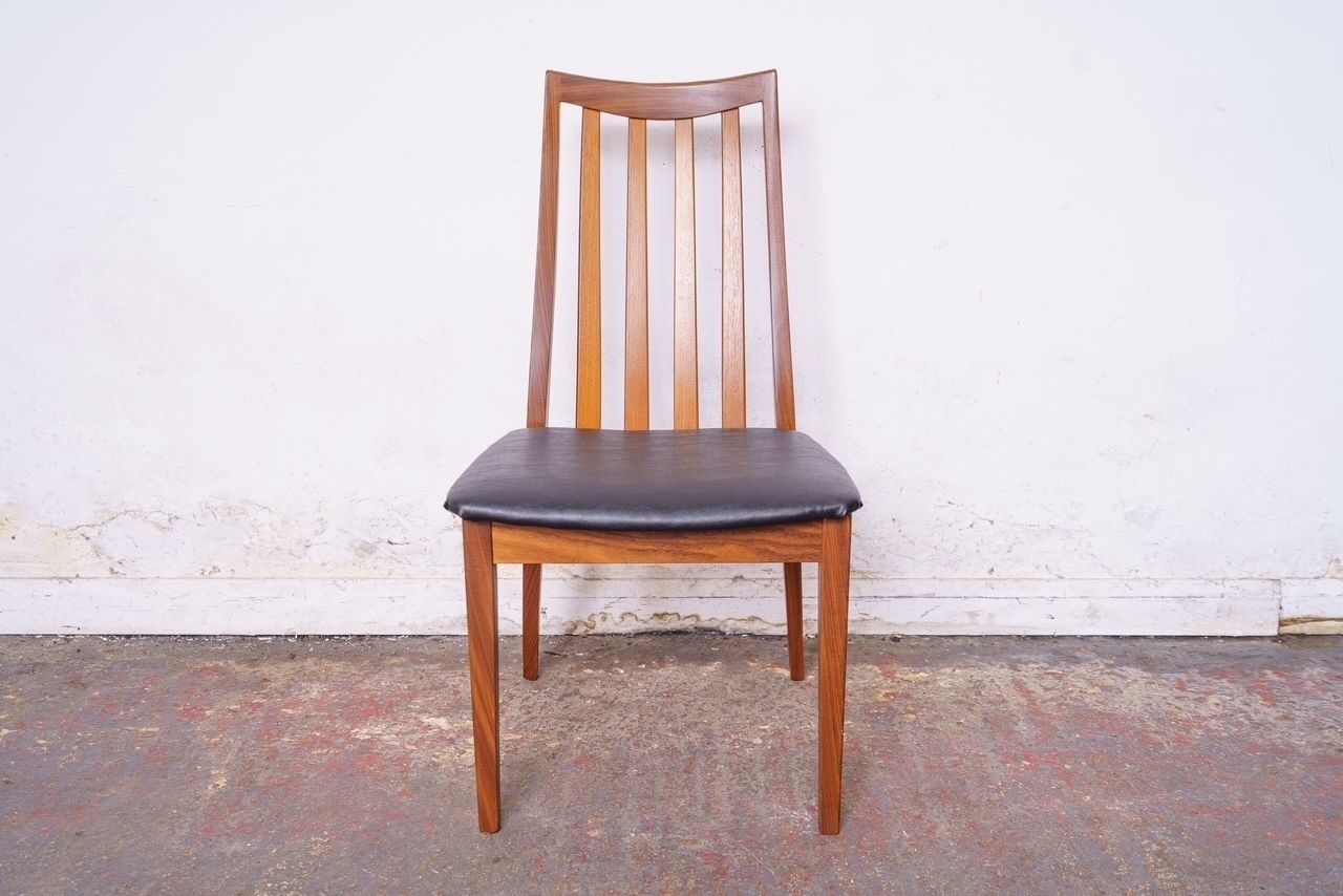 675.0 6 Newly Upholstered G Plan Mid Century Teak Dining Chairs photo