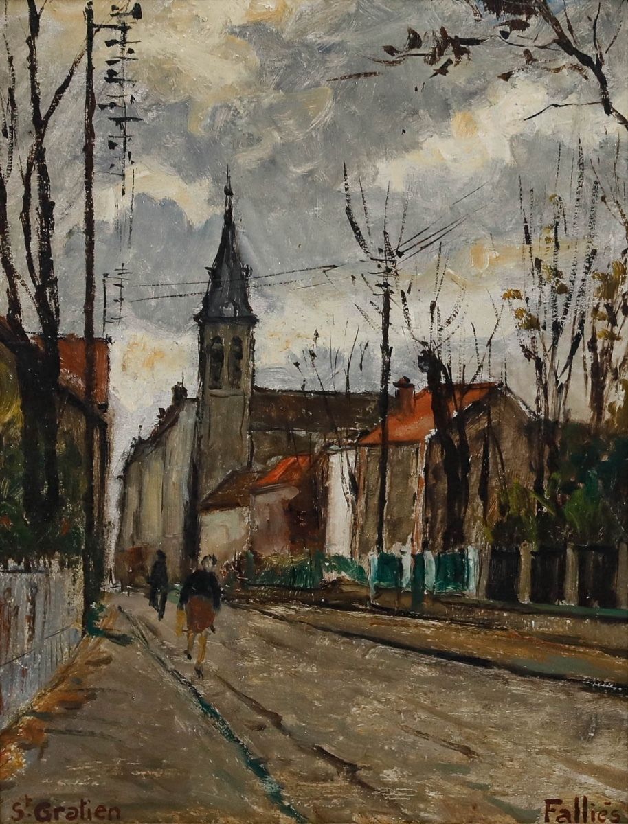 Maurice Fallies (C.1883 1965)   Oil, A Street In Saint Gratien photo for sale