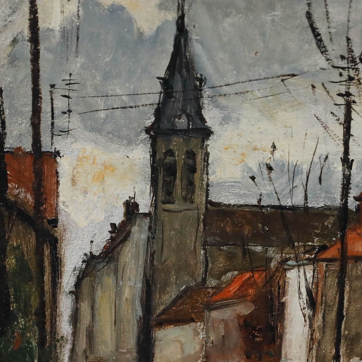 Maurice Fallies (C.1883 1965)   Oil, A Street In Saint Gratien photo Art