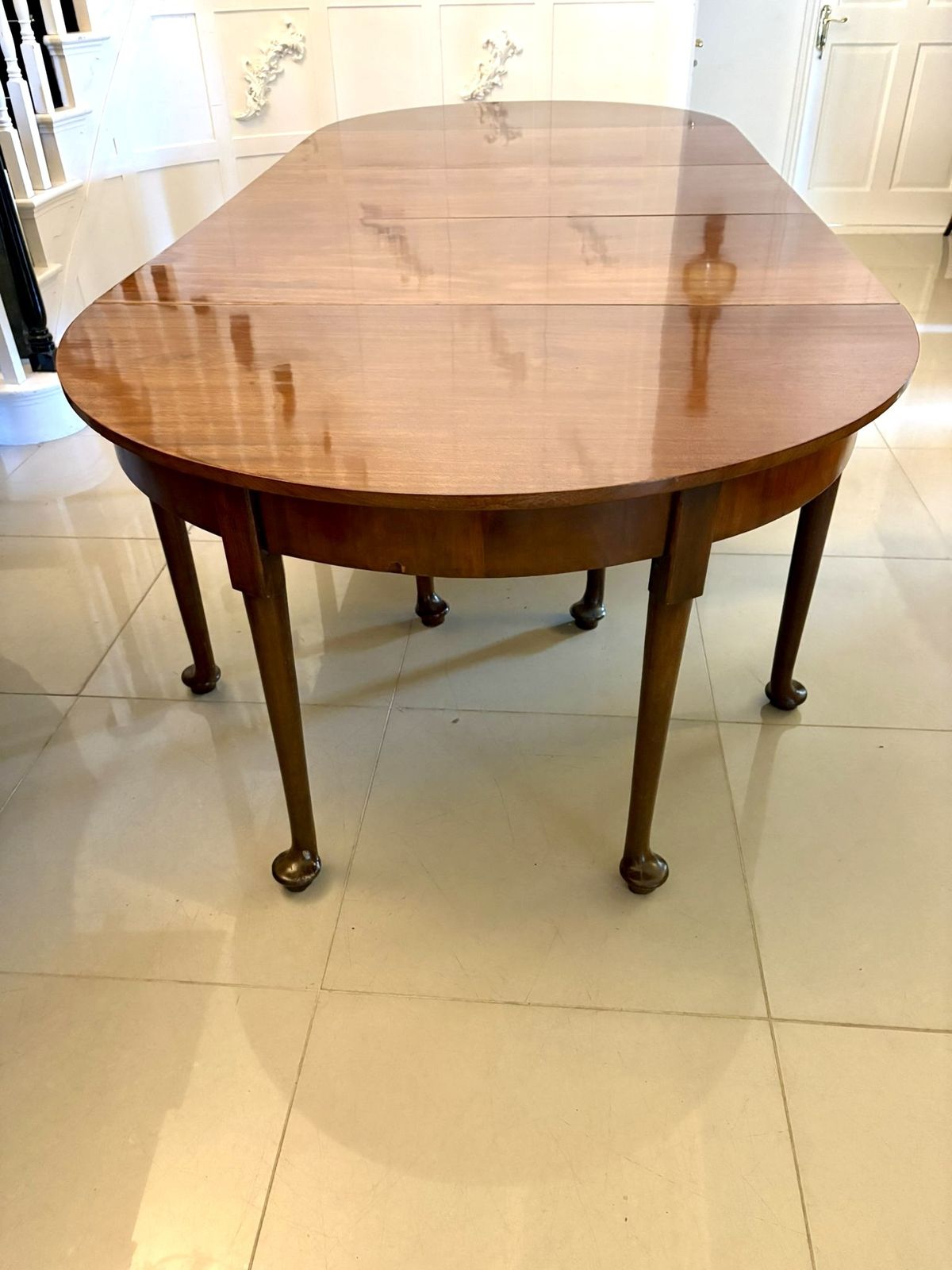 photo vinterior Antique Rare Figured Mahogany Metamorphic Dining Table 12 Seater
