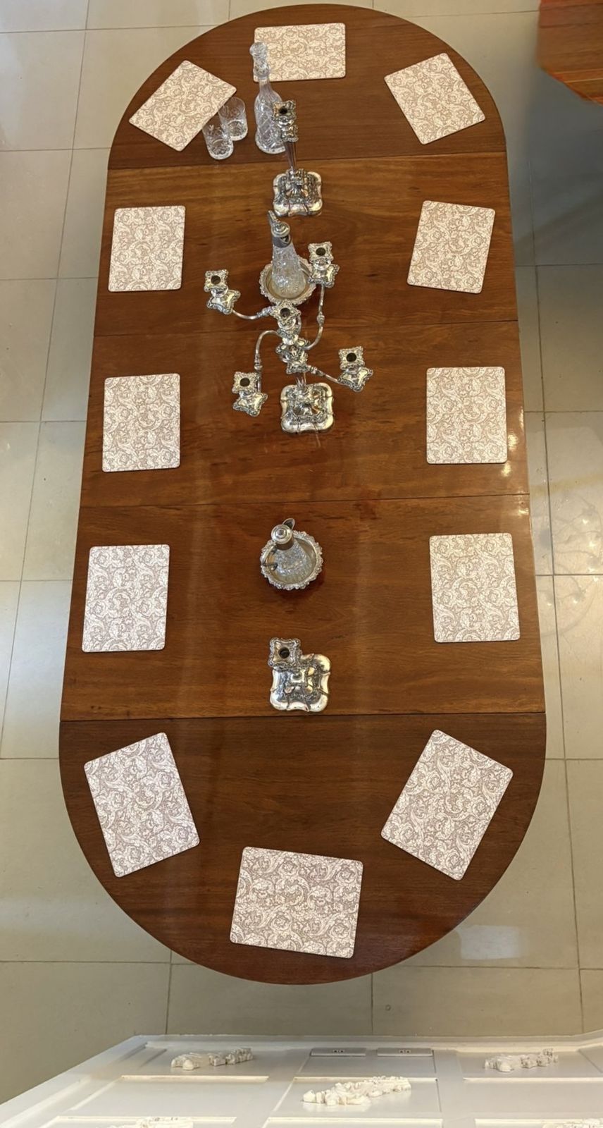 photo vintage Antique Rare Figured Mahogany Metamorphic Dining Table 12 Seater