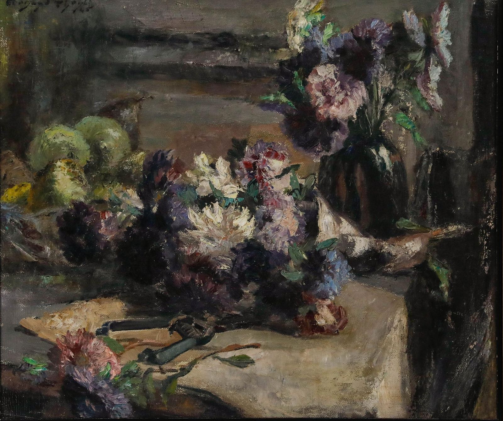 Fernand Thon (1892 1981)   Framed Mid 20th Century Oil, Flower Arranging photo furniture