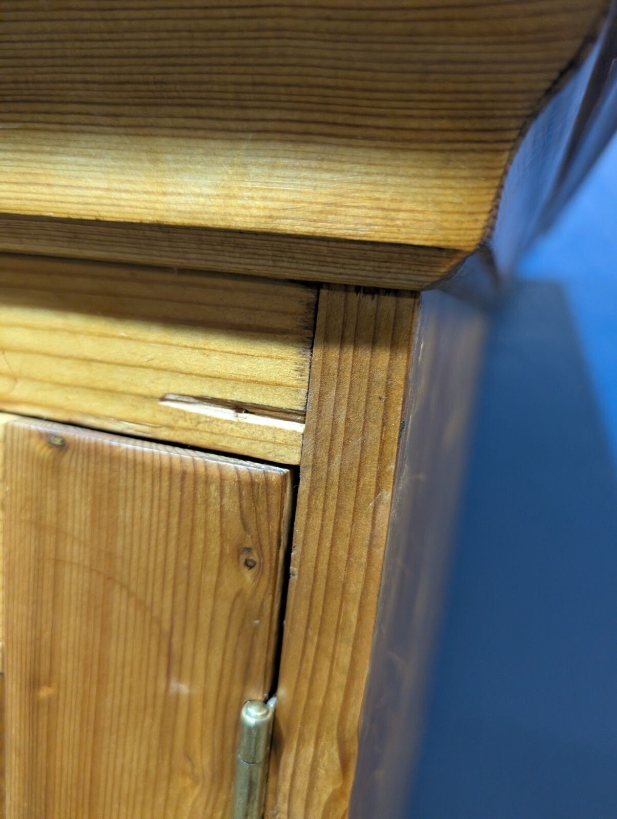 photo for sale Vintage Pine Wardrobe Armoire Larder Linen Closet Bedroom Kitchen Drawers Chest.