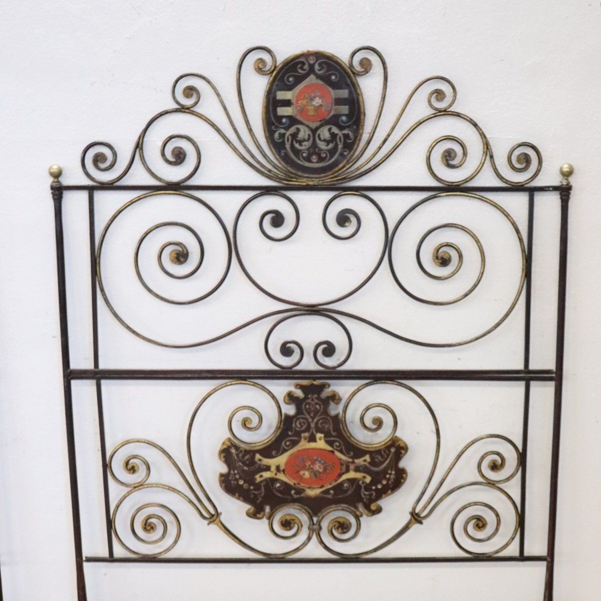 photo vinterior Antique Early 19th Century Headboards In Wrought Iron, Set Of 2