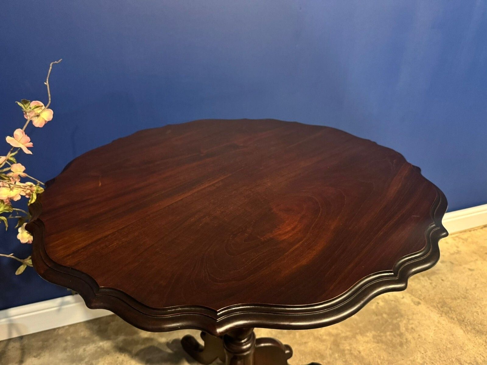 Antique Edwardian Mahogany Pedestal Side Table Cabriole Leg Hall End Vintage. photo furniture