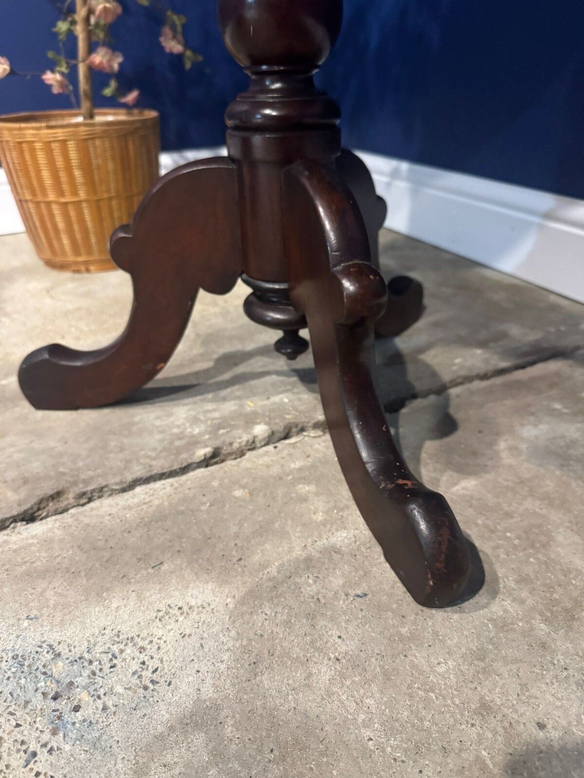 Antique Edwardian Mahogany Pedestal Side Table Cabriole Leg Hall End Vintage. photo buy