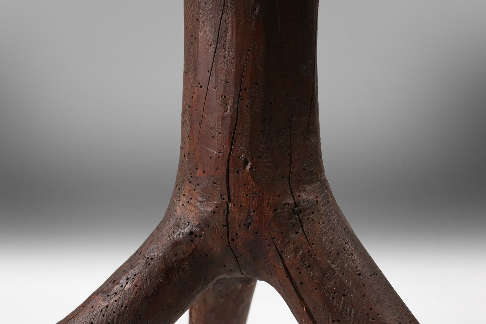 Wooden Stool With Tree Branch Legs, France, 1850s photo vintage