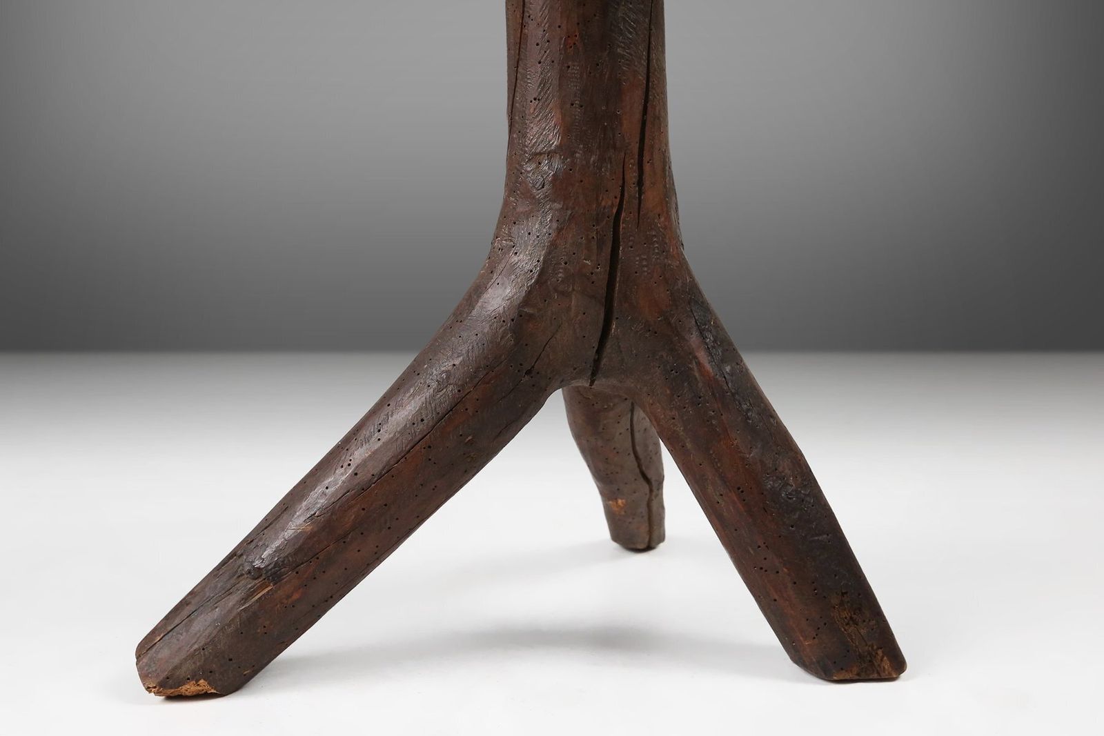photo furniture Wooden Stool With Tree Branch Legs, France, 1850s