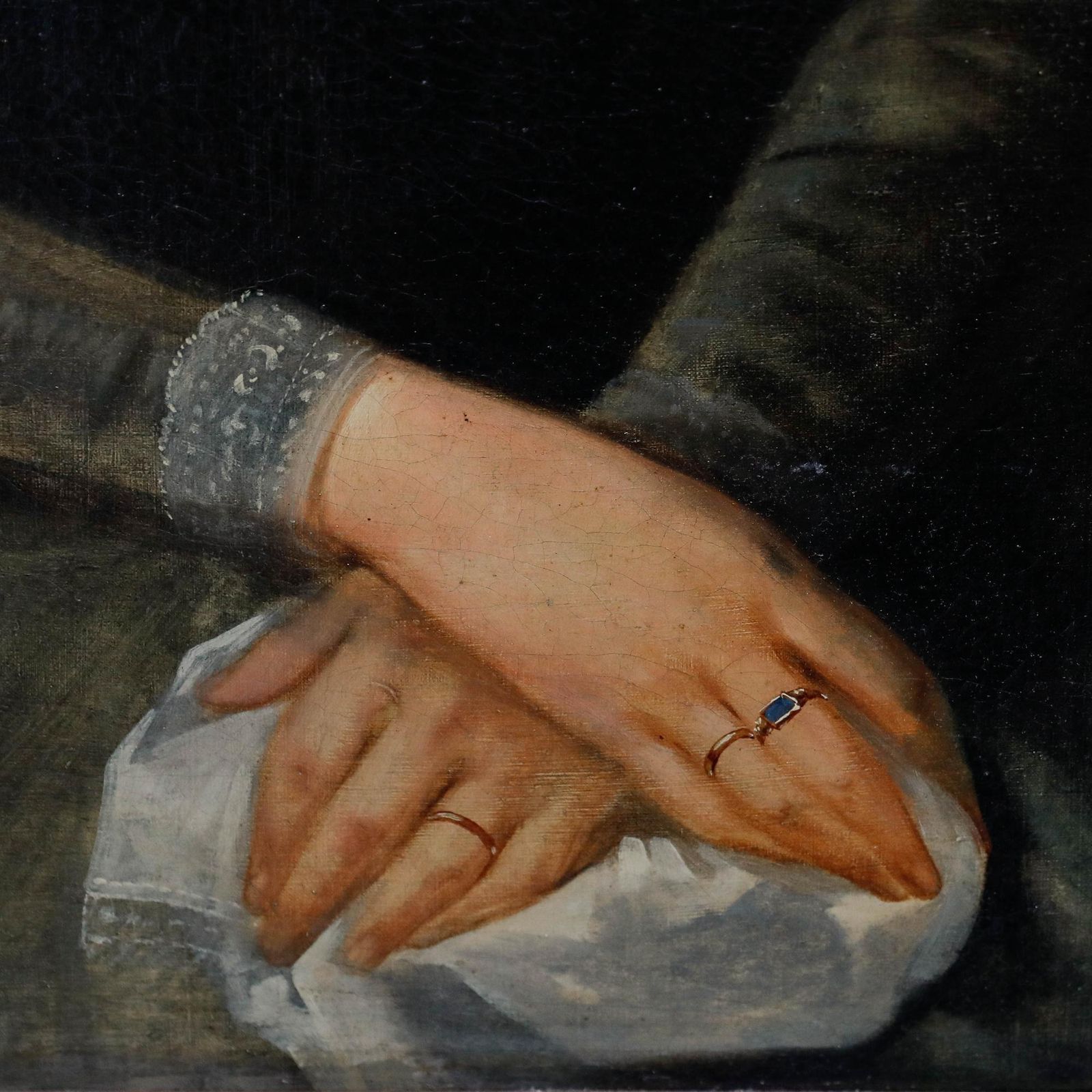 1851 Oil   Lady In Silk And Lace photo 750.0