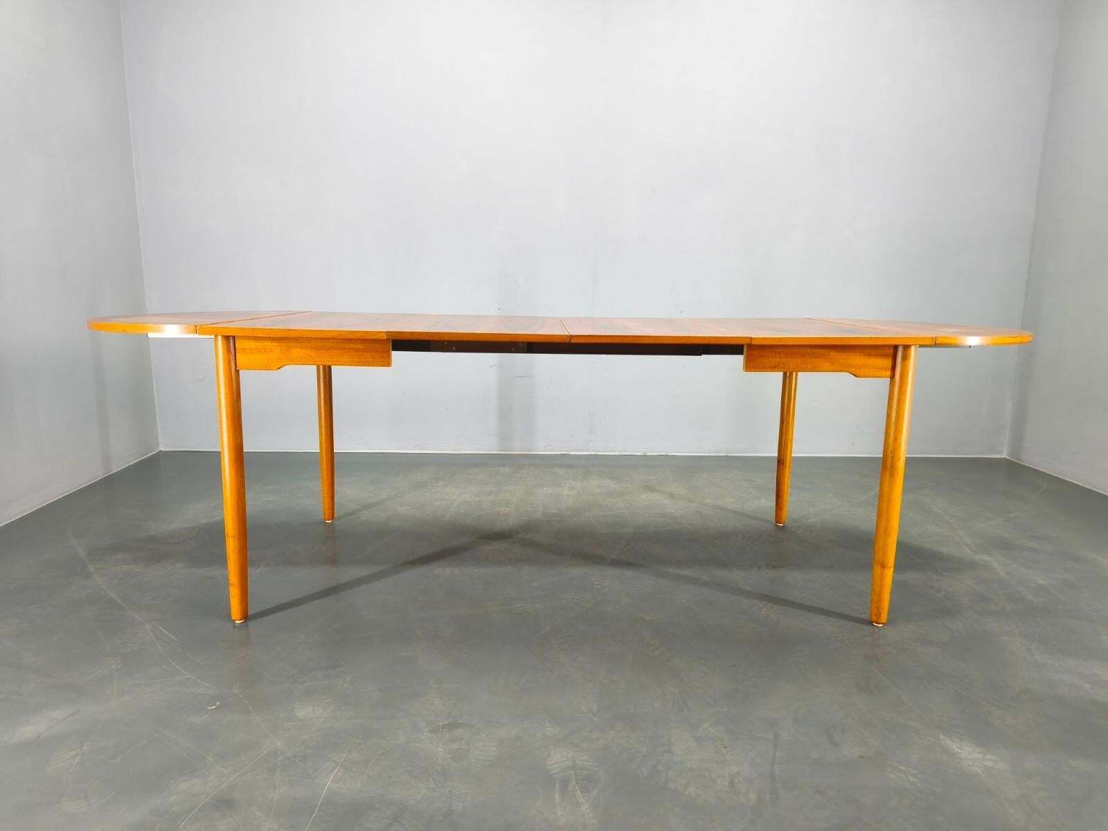 Deense mid-century teakhouten uitschuifbare eettafel, jaren 1960 photo vintage