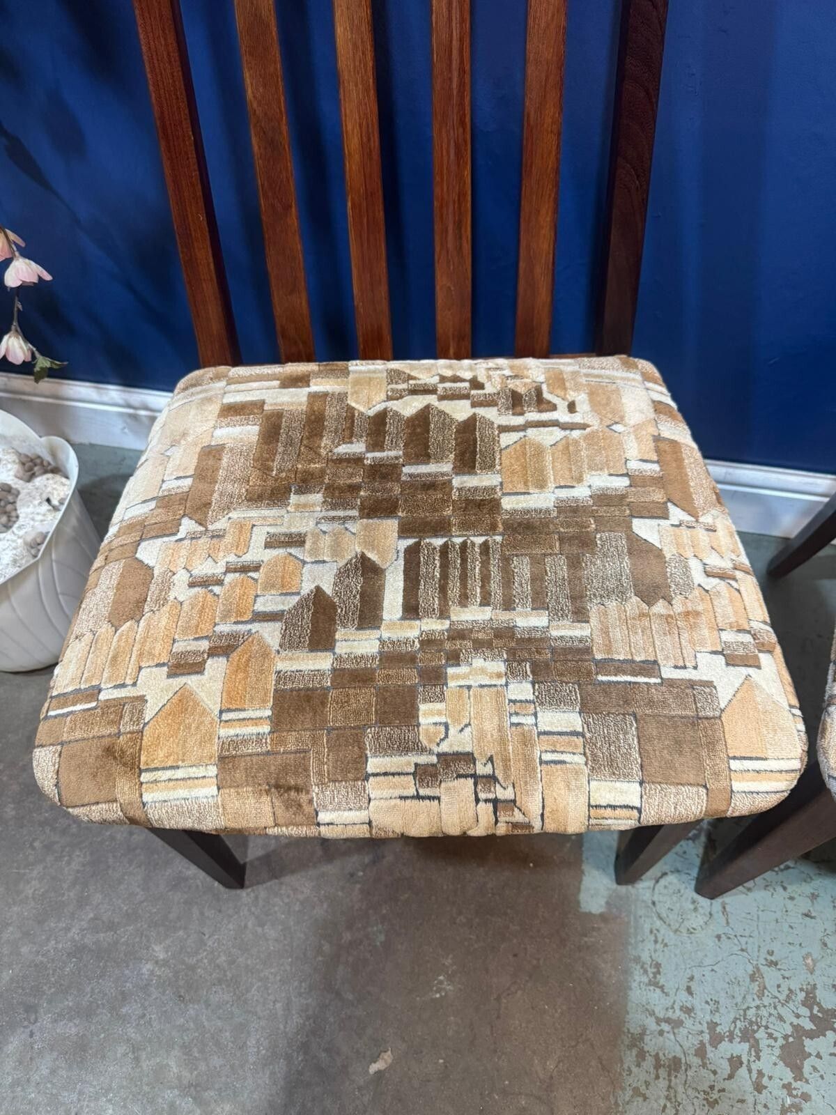 Set Of 2 G Plan Dining Chairs Fresco Teak Fabric Padded Vintage Mid Century. photo Furniture