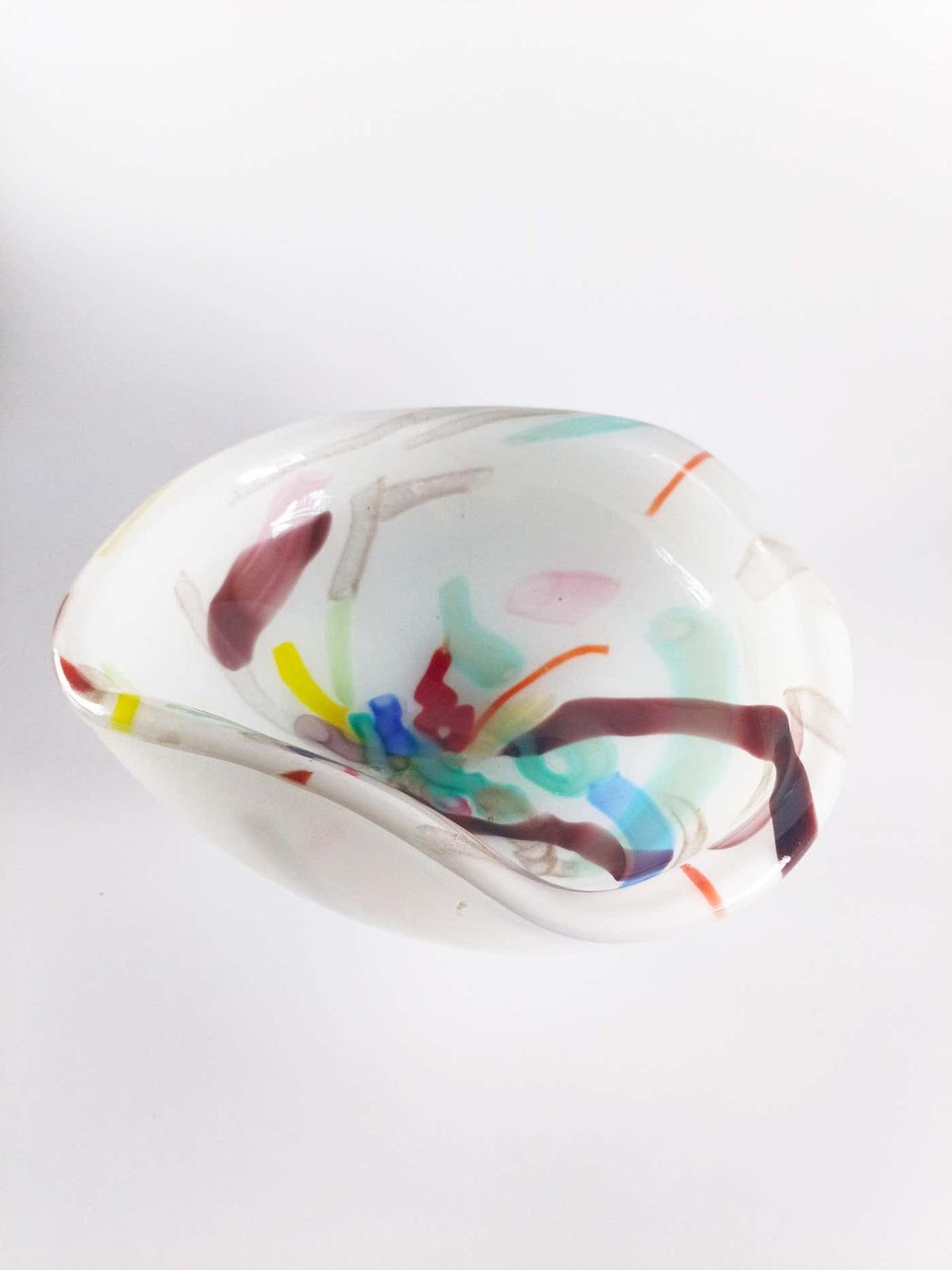 Home Decor Murano Lattimo And Aventurine Glass Bowl Attributed To Fratelli Toso, 1960s photo