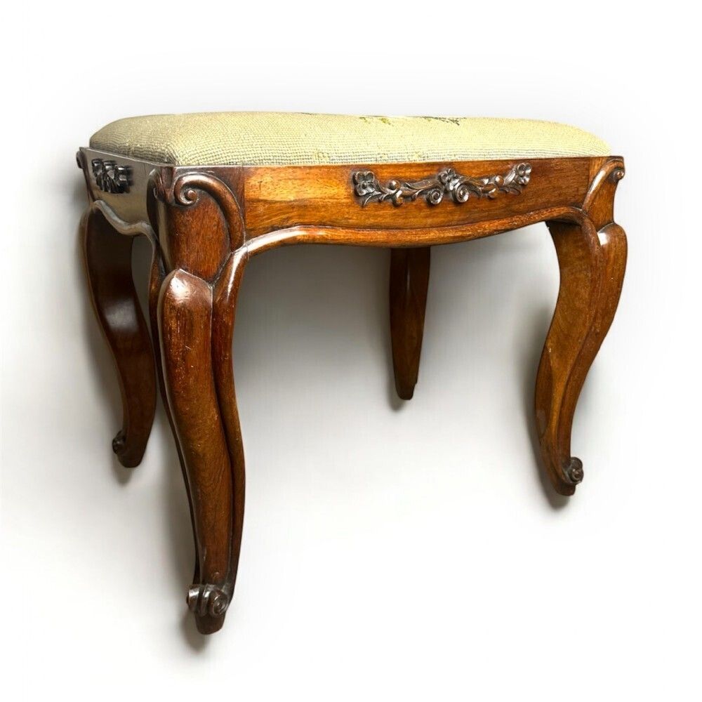 Decorative 19th Century Rosewood Stool With Intricate Carved Detailing photo 690.0