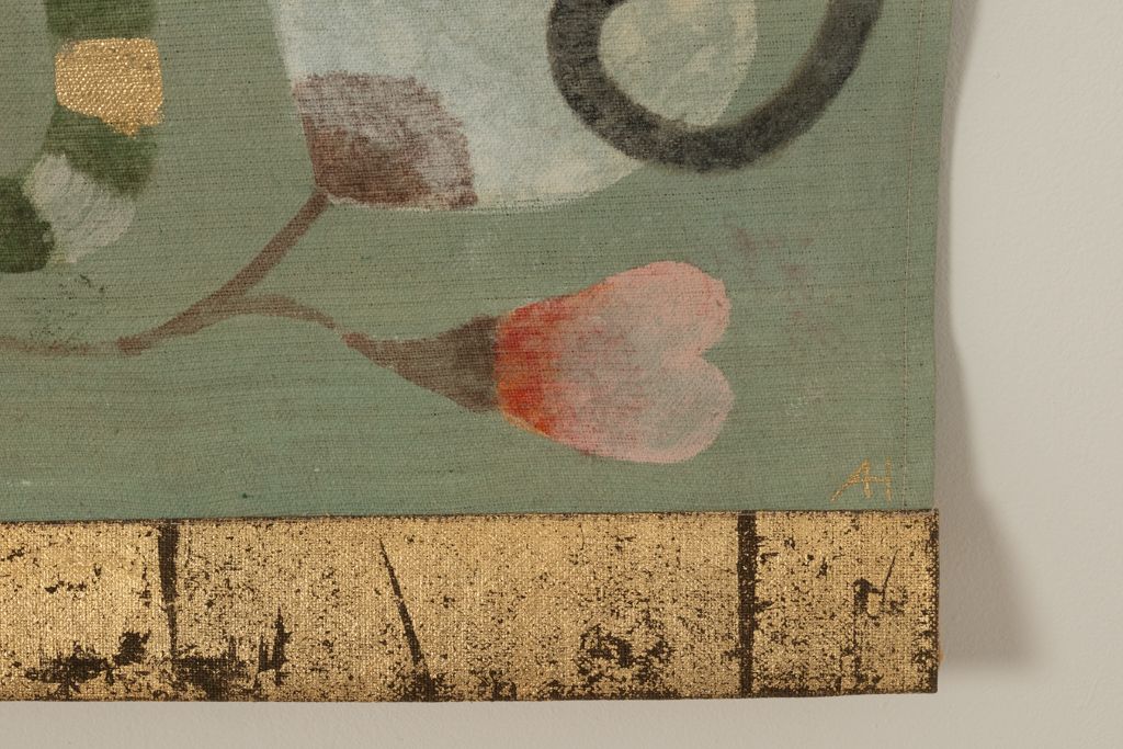 Painted Canvas Decorated With Lemurs, Birds, And Flowers. Contemporary. photo buy