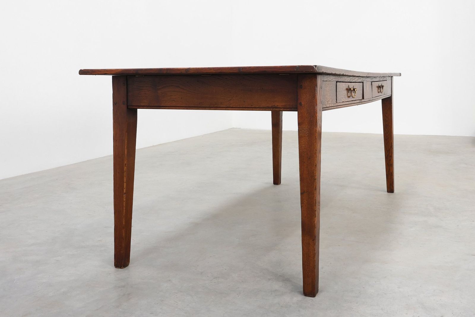 Furniture French Provincial Farmhouse Table In Oak, 1800s photo