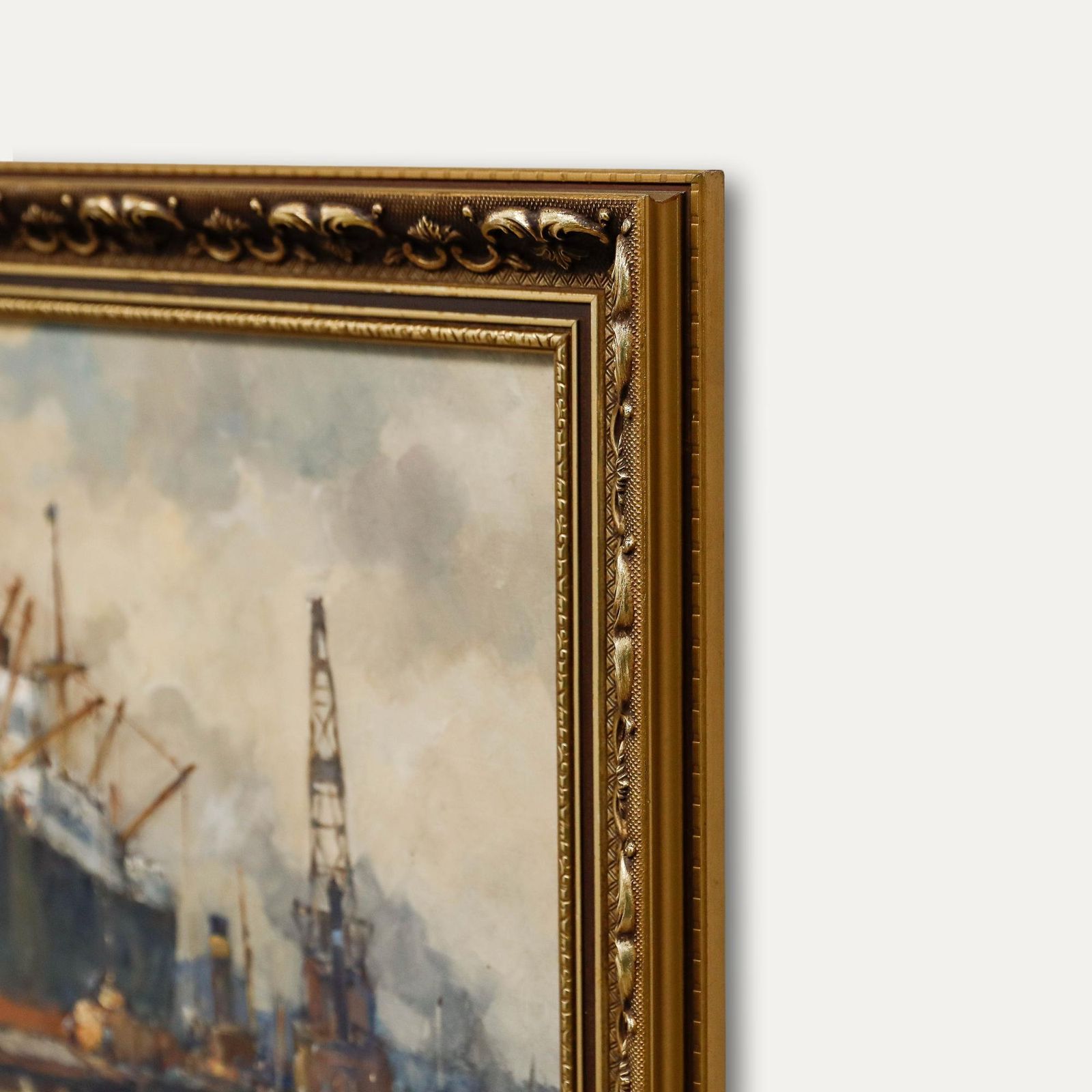 Gerard Wiegman (1875 1964)   Mid 20th Century Oil, Loading The Cargo Ship photo buy