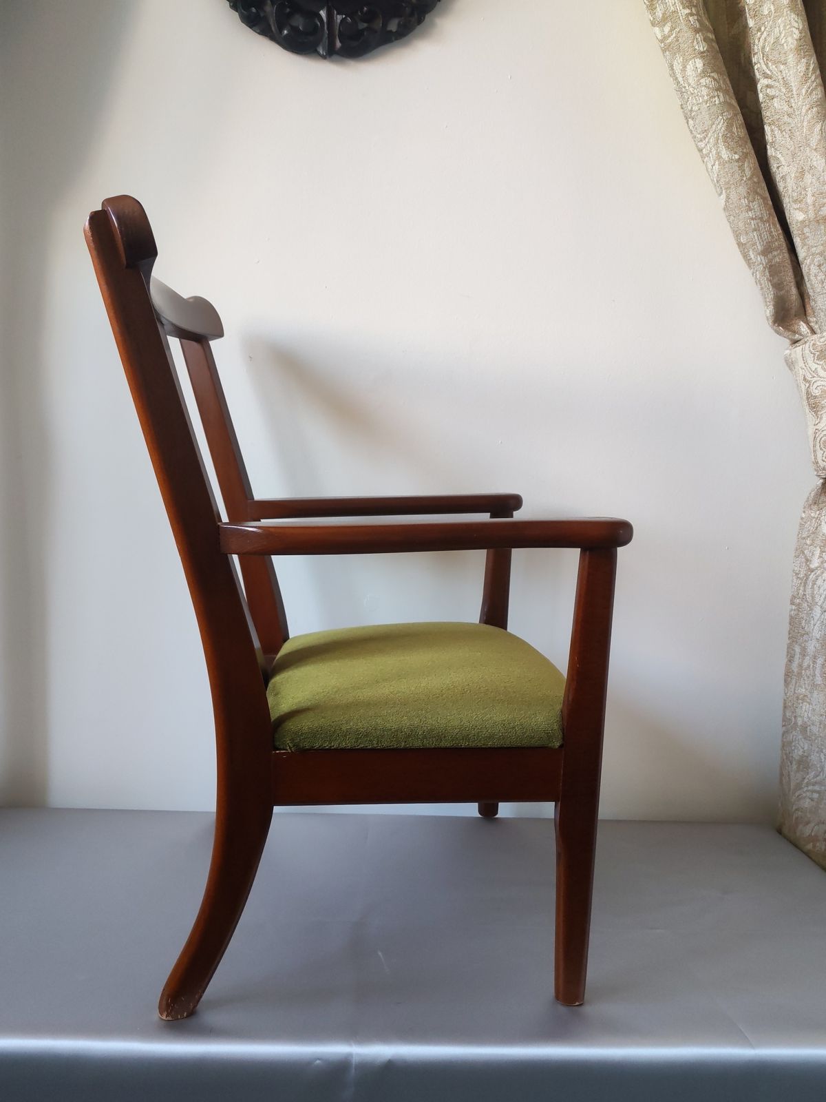 Rare Vintage Parker Knoll 'Pk 1108' Child's Armchair, Green Velvet, C.1985 photo furniture