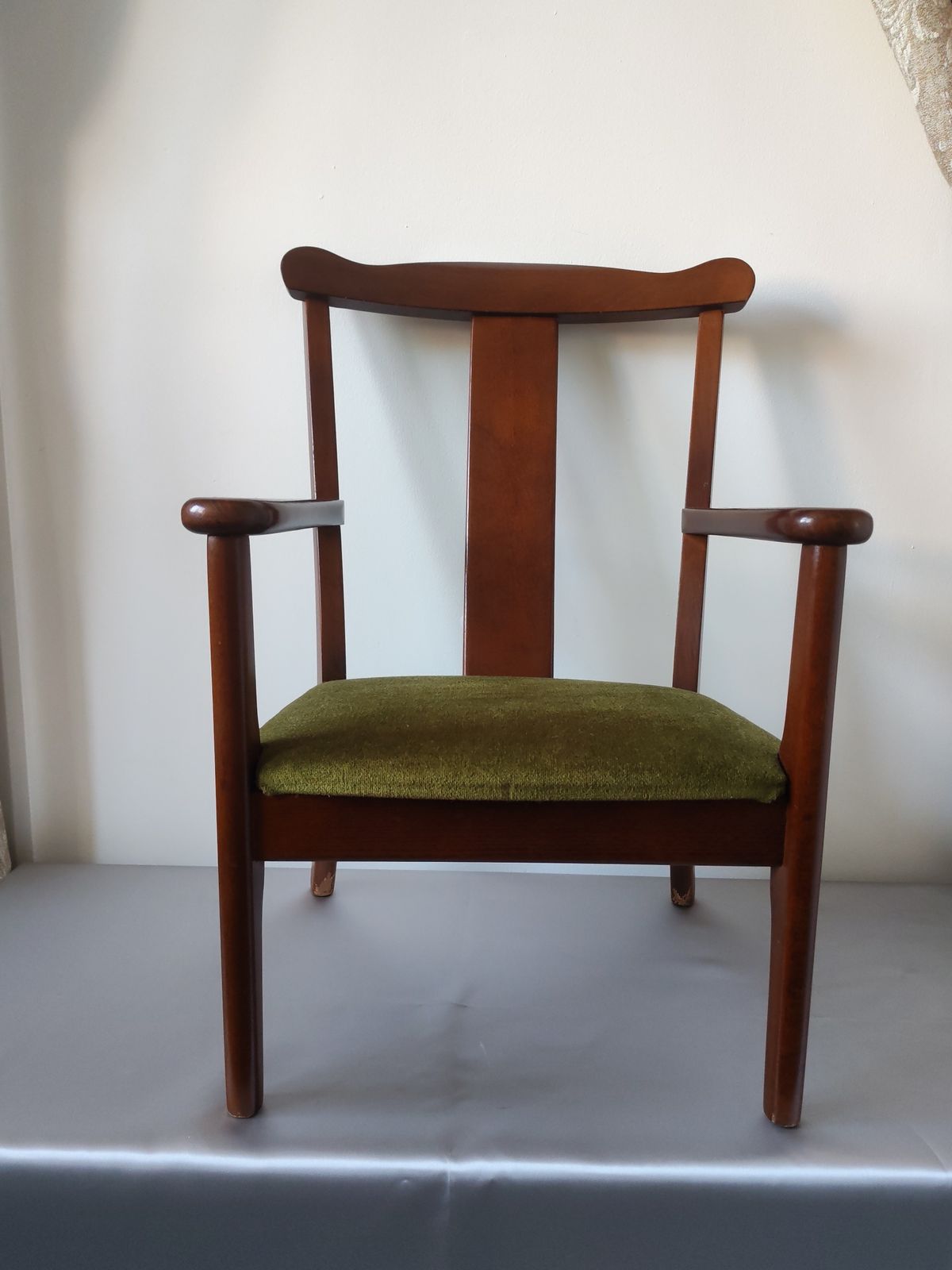 Rare Vintage Parker Knoll 'Pk 1108' Child's Armchair, Green Velvet, C.1985 photo buy