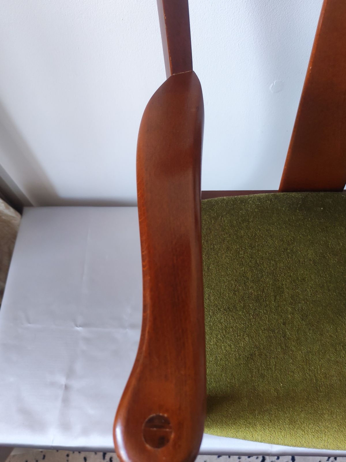 photo furniture Rare Vintage Parker Knoll 'Pk 1108' Child's Armchair, Green Velvet, C.1985