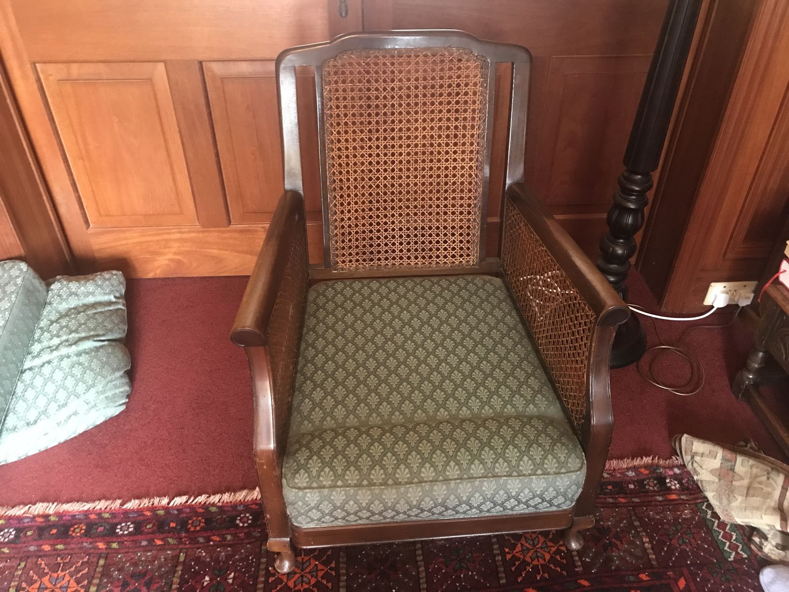 Bergere Sofa And Two Arm Chairs In Need Of Some Restoration. photo Furniture