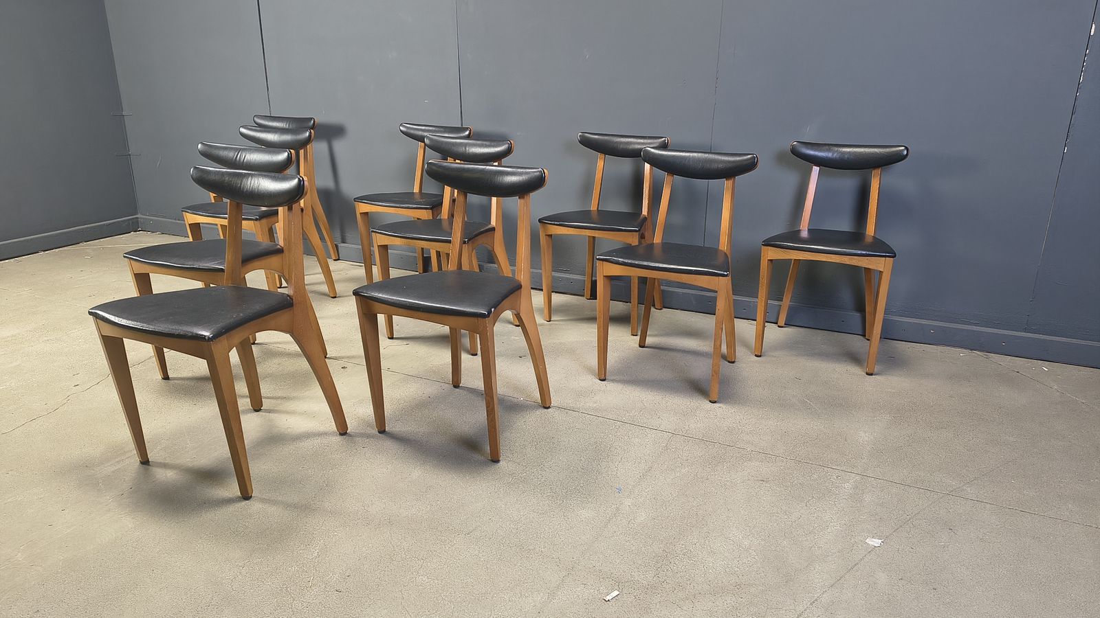 photo for sale Mid Century Belgian Dining Chairs, Set Of 10, 1960s