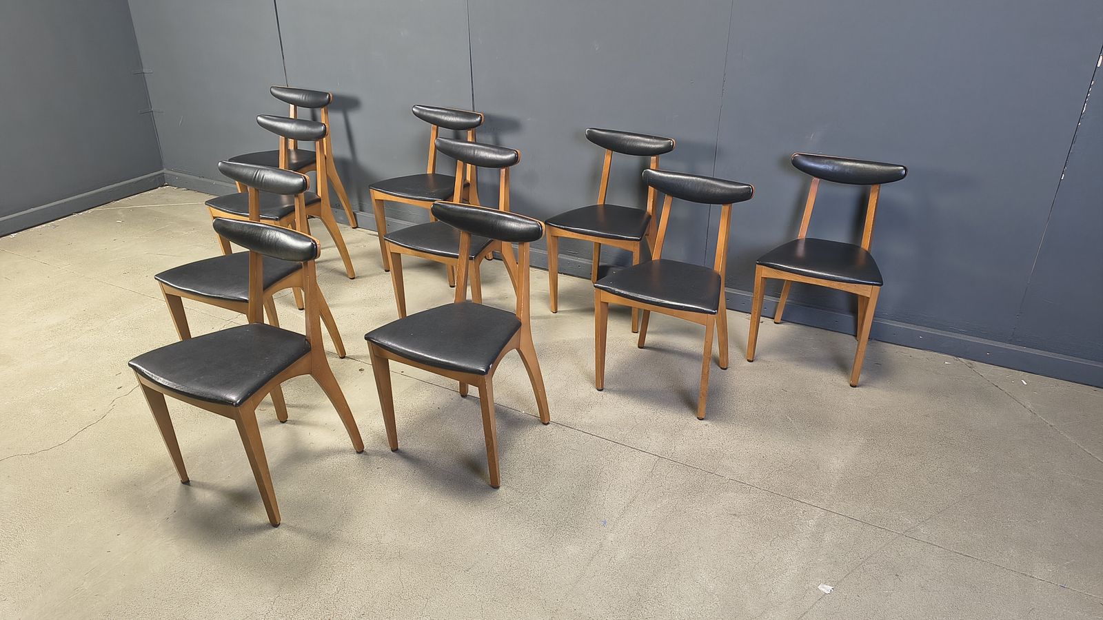 Furniture Mid Century Belgian Dining Chairs, Set Of 10, 1960s photo