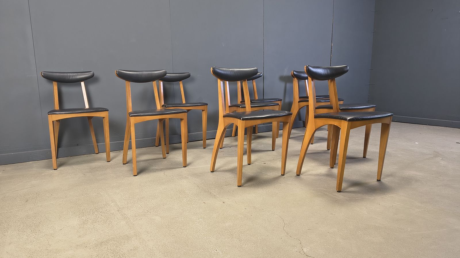 995.0 Mid Century Belgian Dining Chairs, Set Of 10, 1960s photo