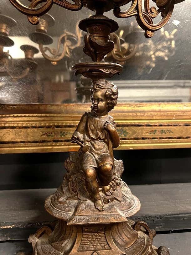 Pair Of Finely Chiseled Gilt Bronze Candlesticks, Italy photo vinterior