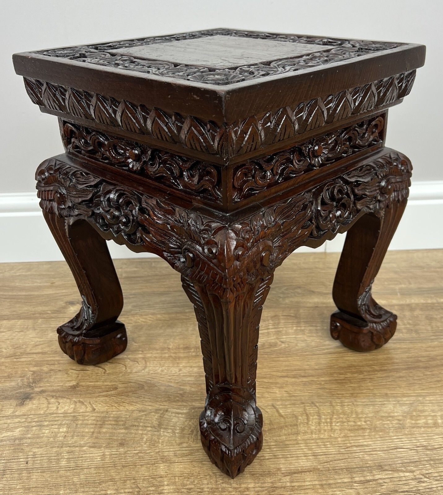 Plant Stand Vintage Chinese Style Mahogany Carved Table photo 199.0