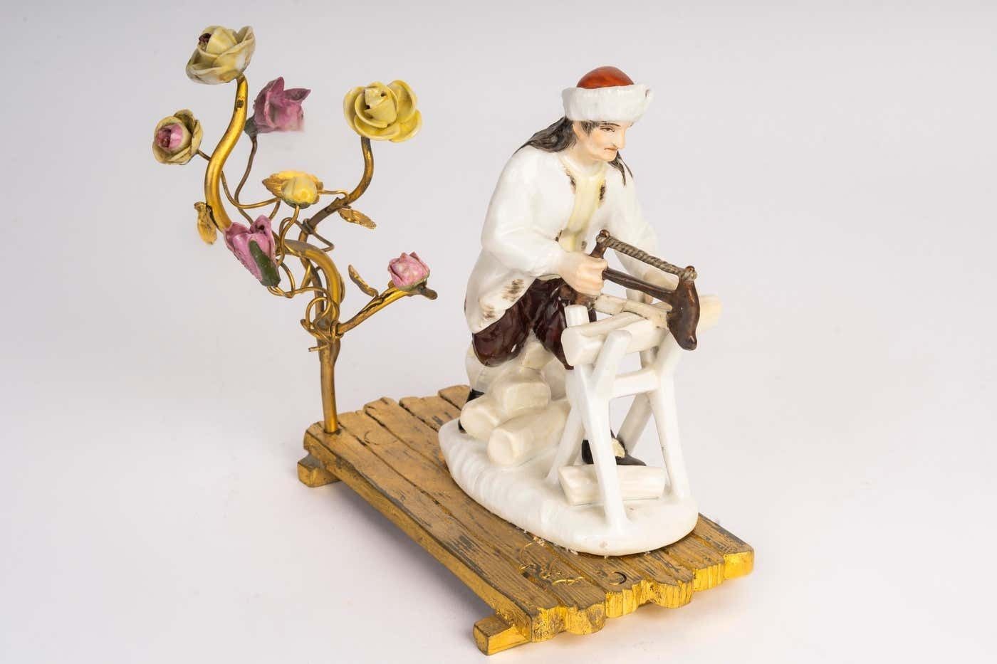 Meissen Porcelain Sculpture Depicting A Russian Peasant, 18th Century. photo furniture