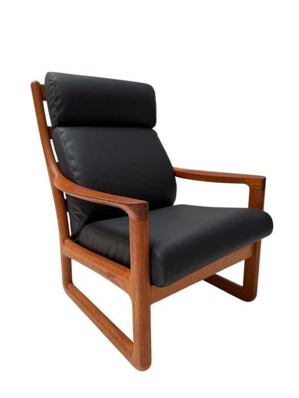 photo for sale Mid Century Modern Chairs And Hocker By Johannes Andersen For Silkeborg, 1960s