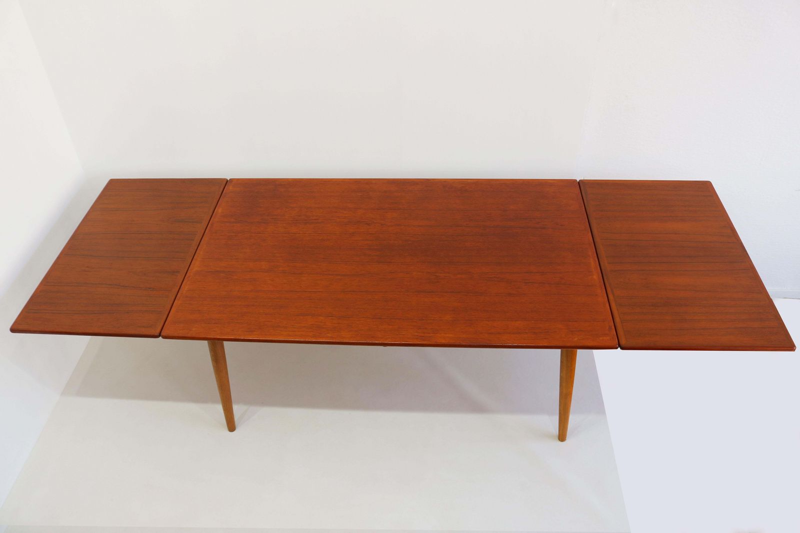 photo for sale Large Hans J. Wegner Extendable Dining Table At 312, Teak & Oak, 1950 Original
