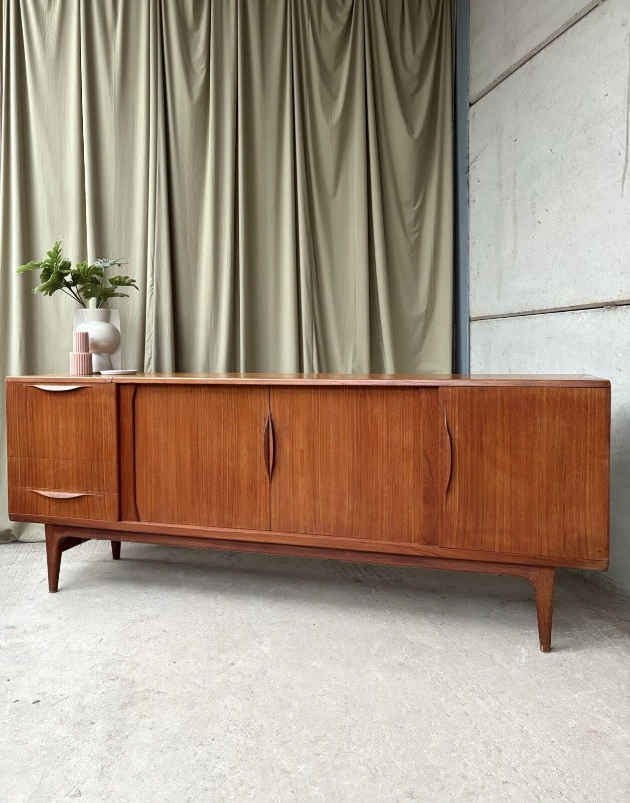 Vtg Mid Century Danish Large Teak Sideboard By Johannes Andersen Uldum R1144 photo furniture