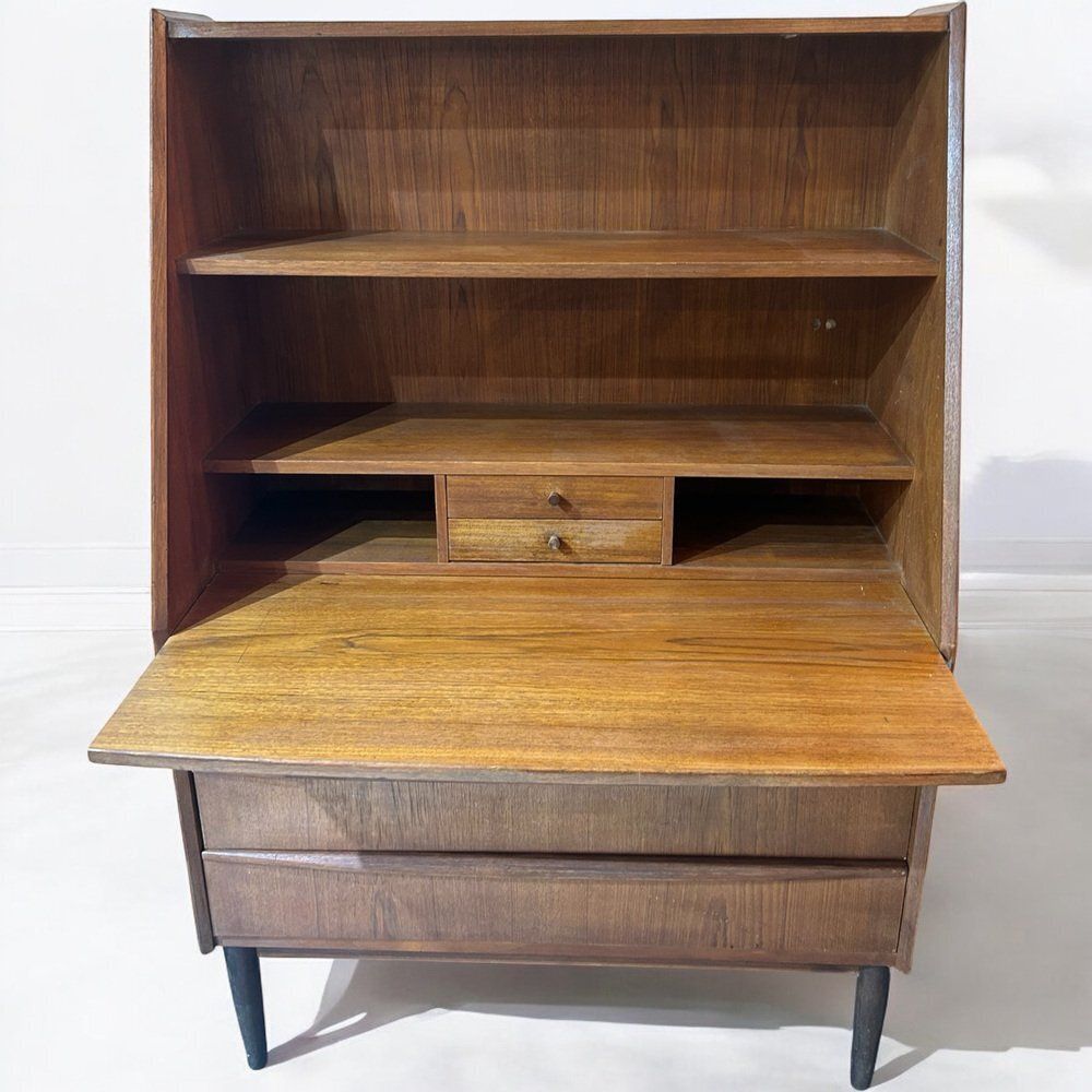 Scandinavian Secretaire In Teak, 1960s photo vinterior