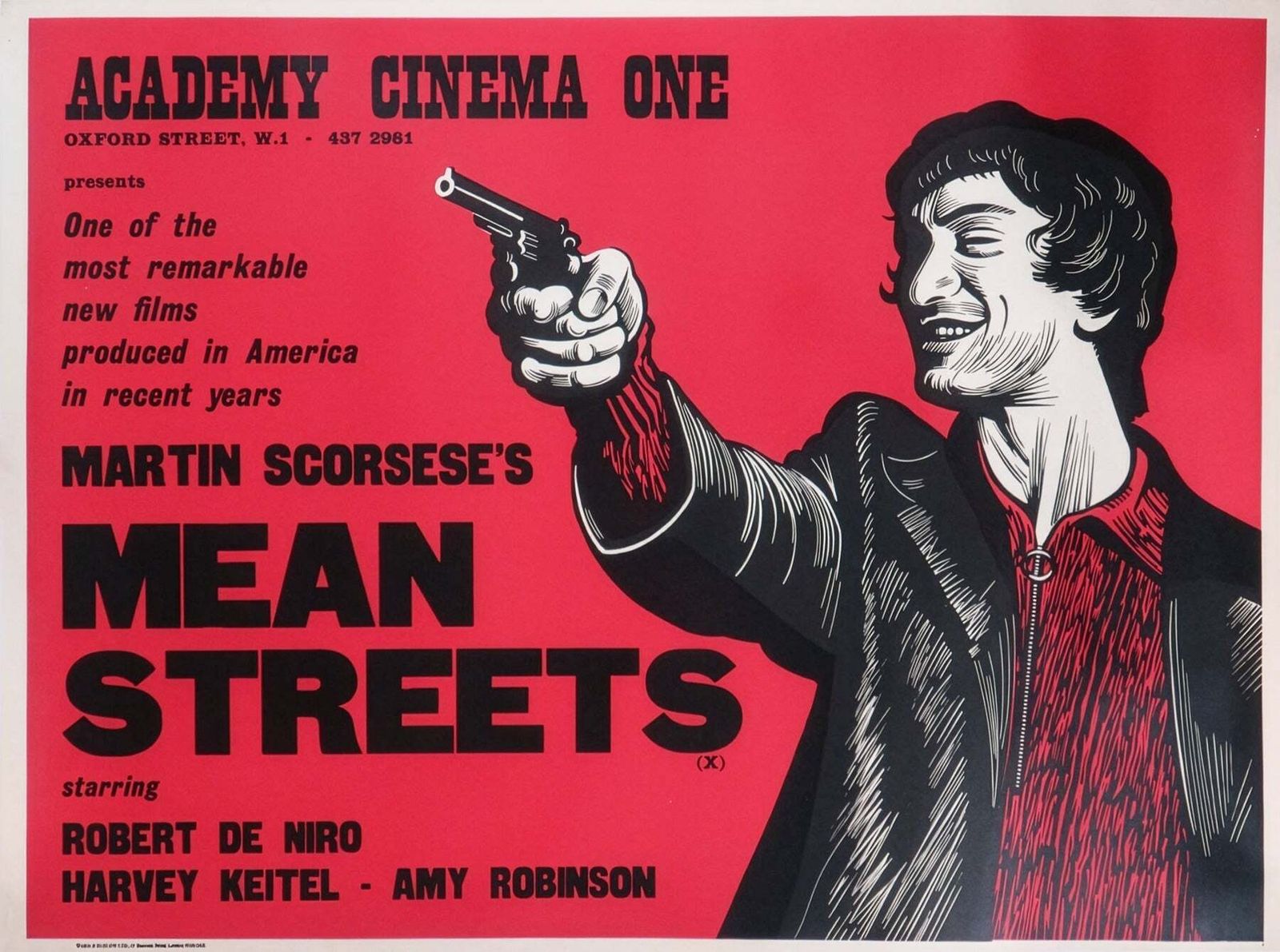 Mean Streets 1973 Academy Cinema Uk Quad Film Poster, Peter Strausfeld