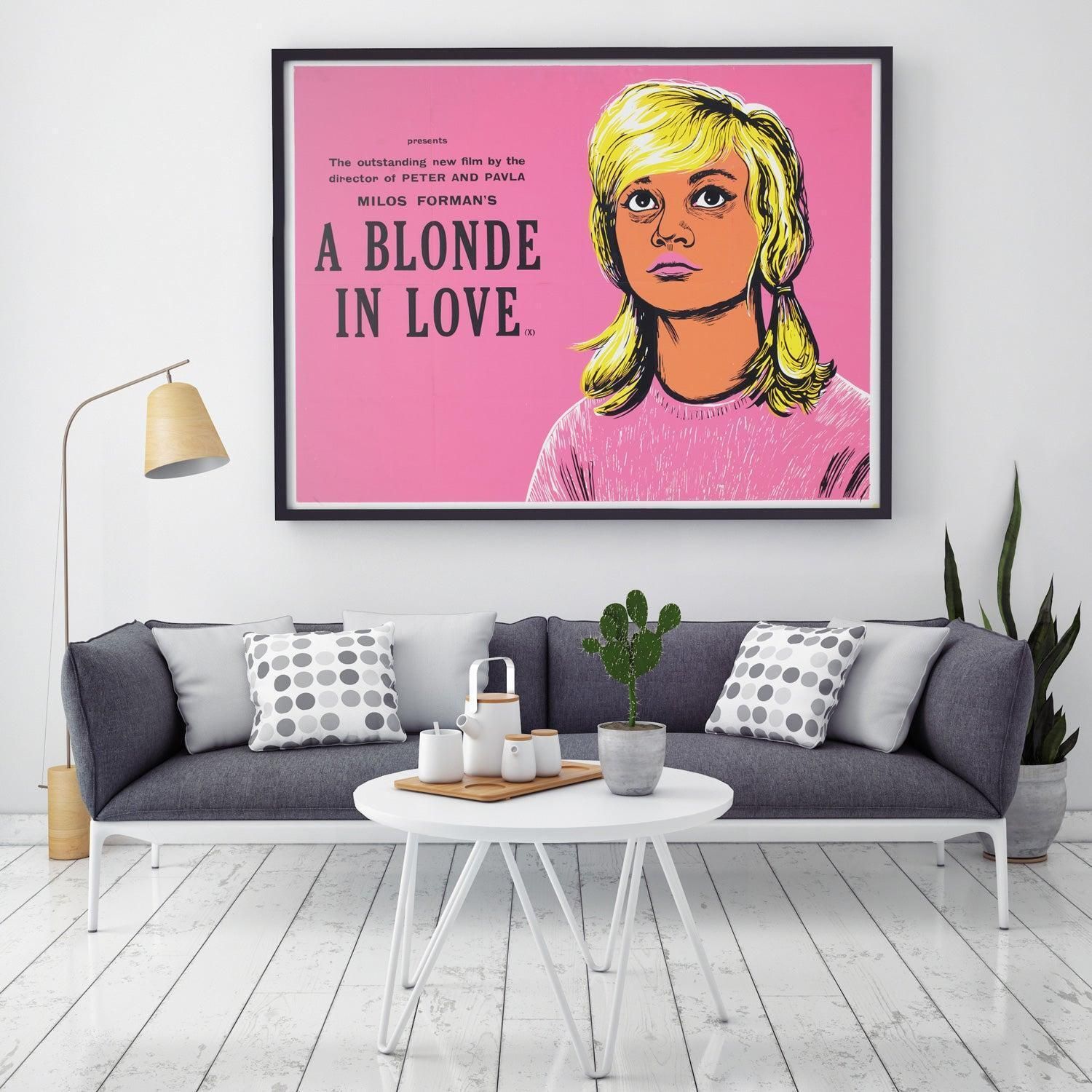 A Blonde In Love 1965 Uk Quad Academy Cinema Film Poster, Peter Strausfeld photo furniture