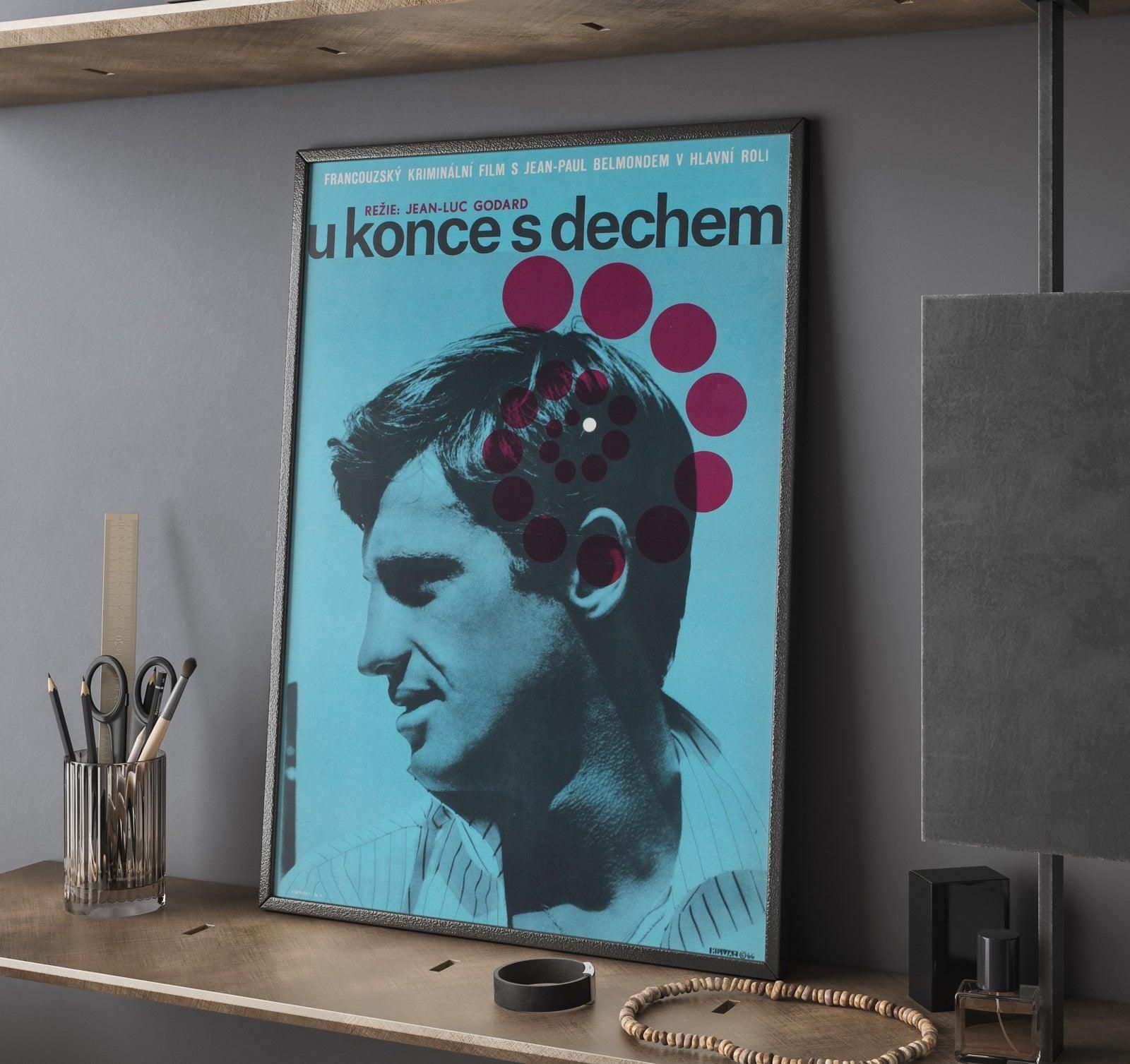 A Bout De Souffle 1966 Czech A3 Film Poster, Jiri Hilmar photo furniture