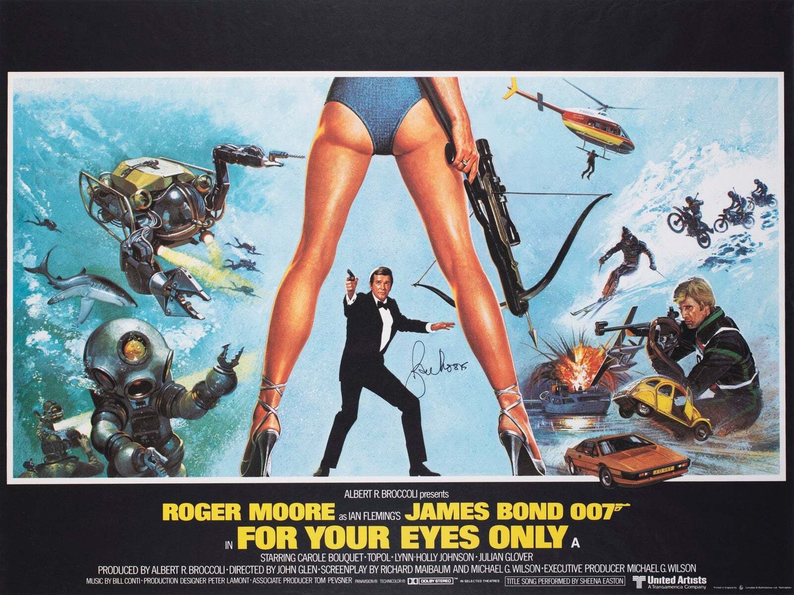 For Your Eyes Only 1981 Uk Quad Film Poster, Brian Bysouth