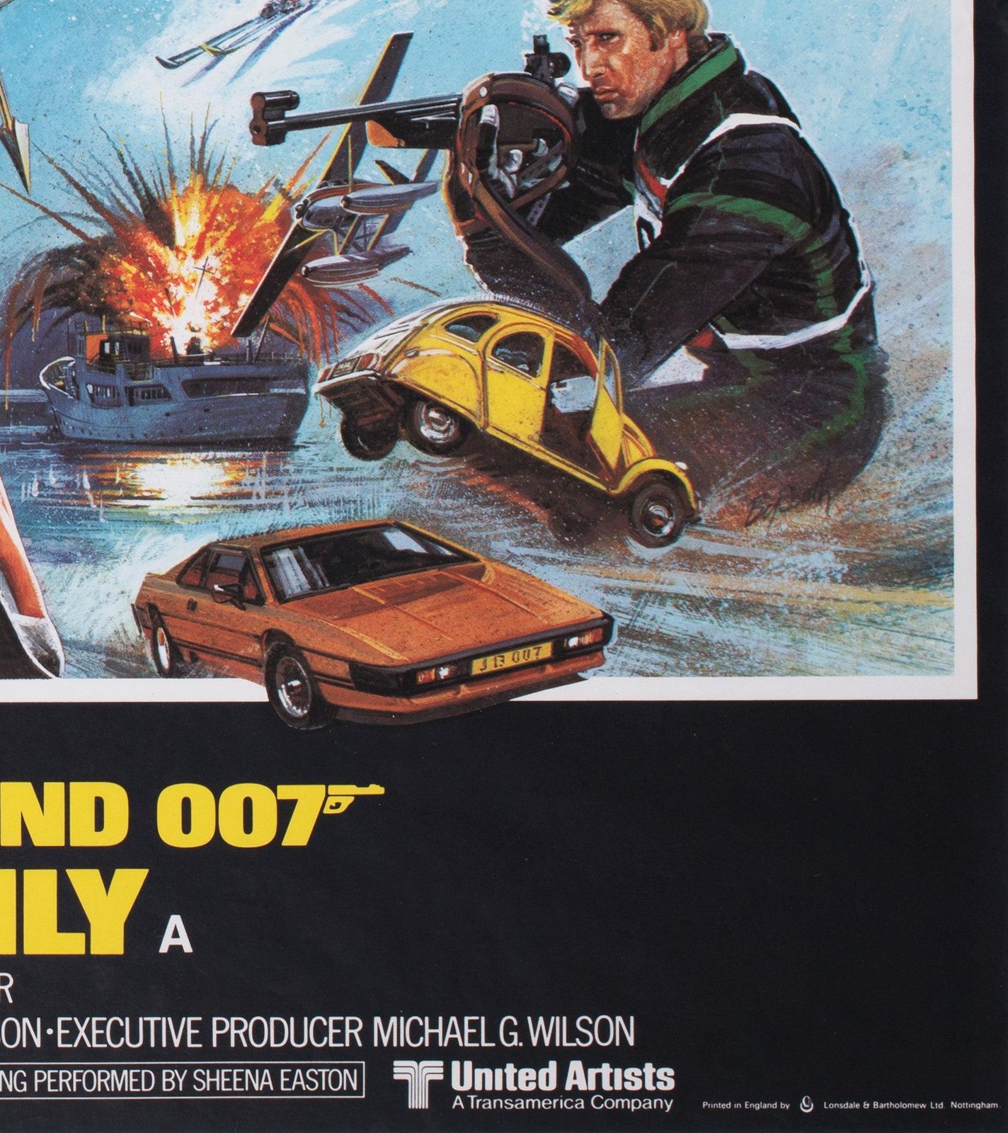 For Your Eyes Only 1981 Uk Quad Film Poster, Brian Bysouth photo vintage