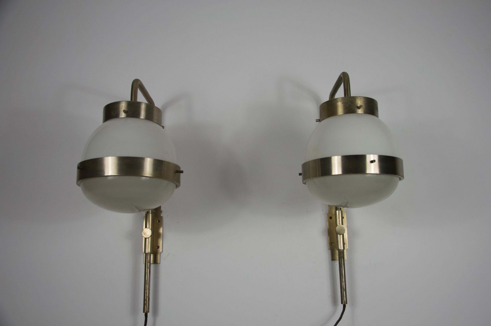 Pair Of Delta Wall Lamps By Sergio Mazza For Artemide, Italy, 1960s photo for sale