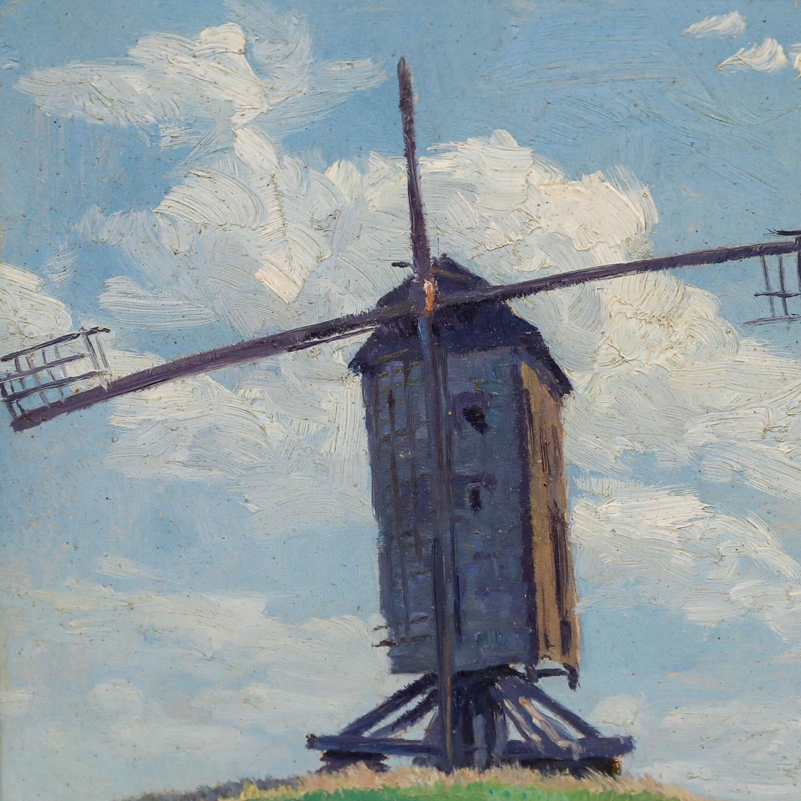 Pierre Abattucci (1871 1942)   Framed Mid 20th Century Oil, Mill On The Hill photo 350.0