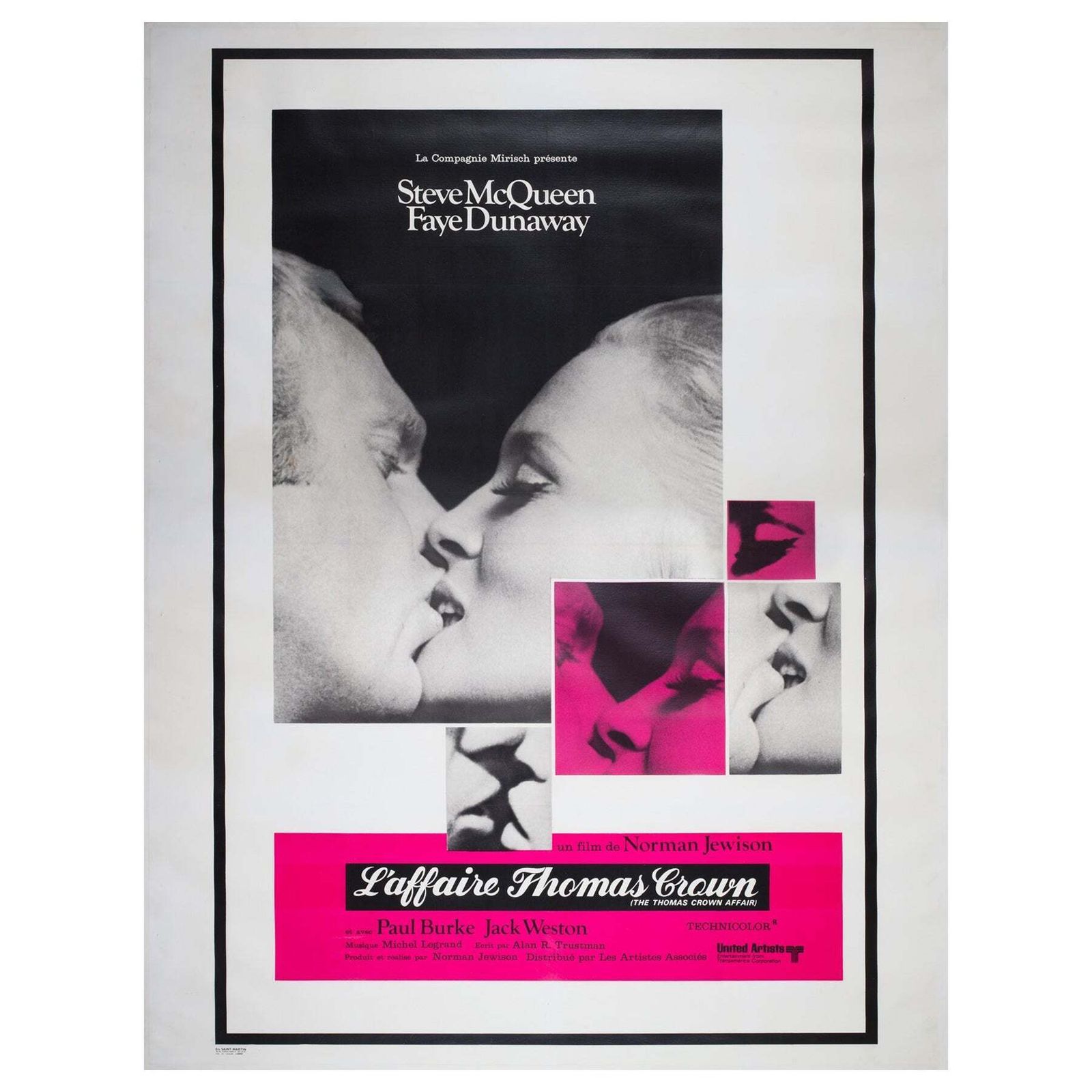 The Thomas Crown Affair 1968 French Grande Film Poster