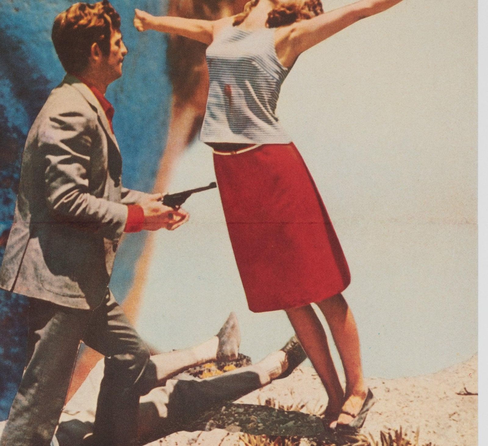 Pierrot Le Fou 1965 French Moyenne Film Poster photo 1978.0