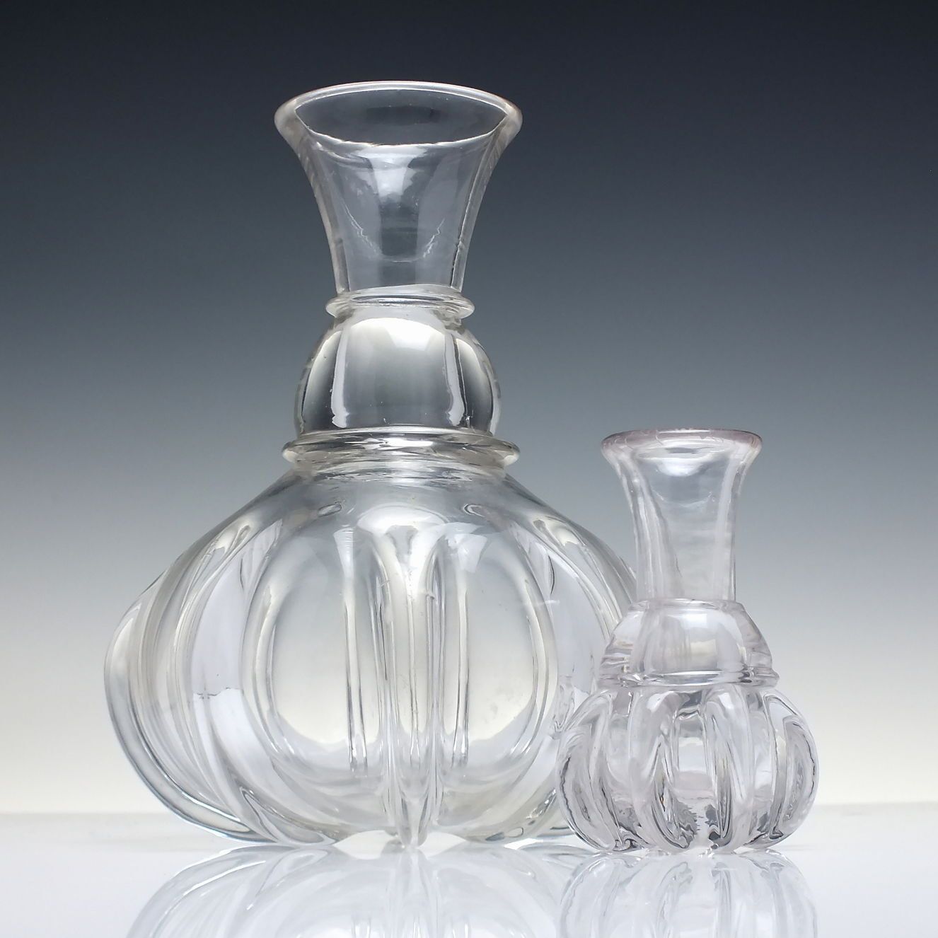 Rare 19th Century Georgian Regency Pillar Moulded Glass Wine Carafe C1835   Possibly Scottish photo furniture