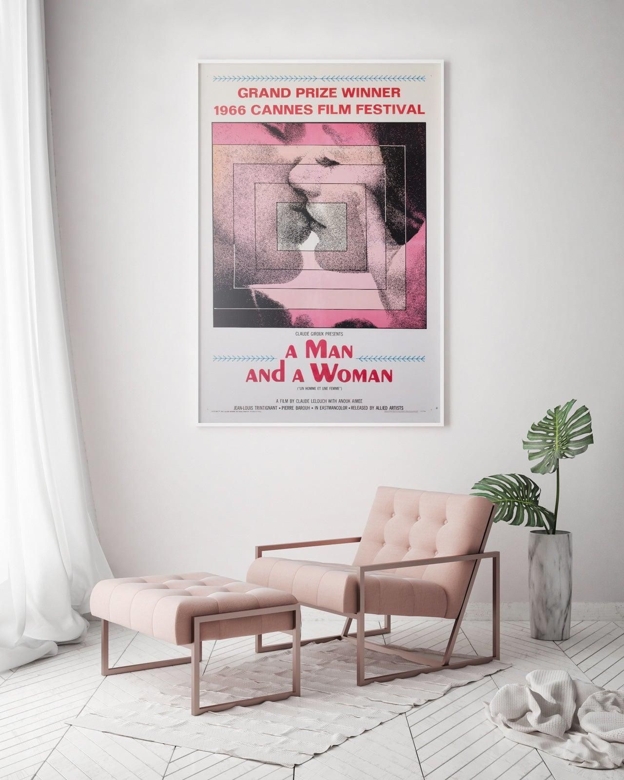 Un Homme Et Une Femme 1966 Us 1 Sheet Film Poster photo furniture