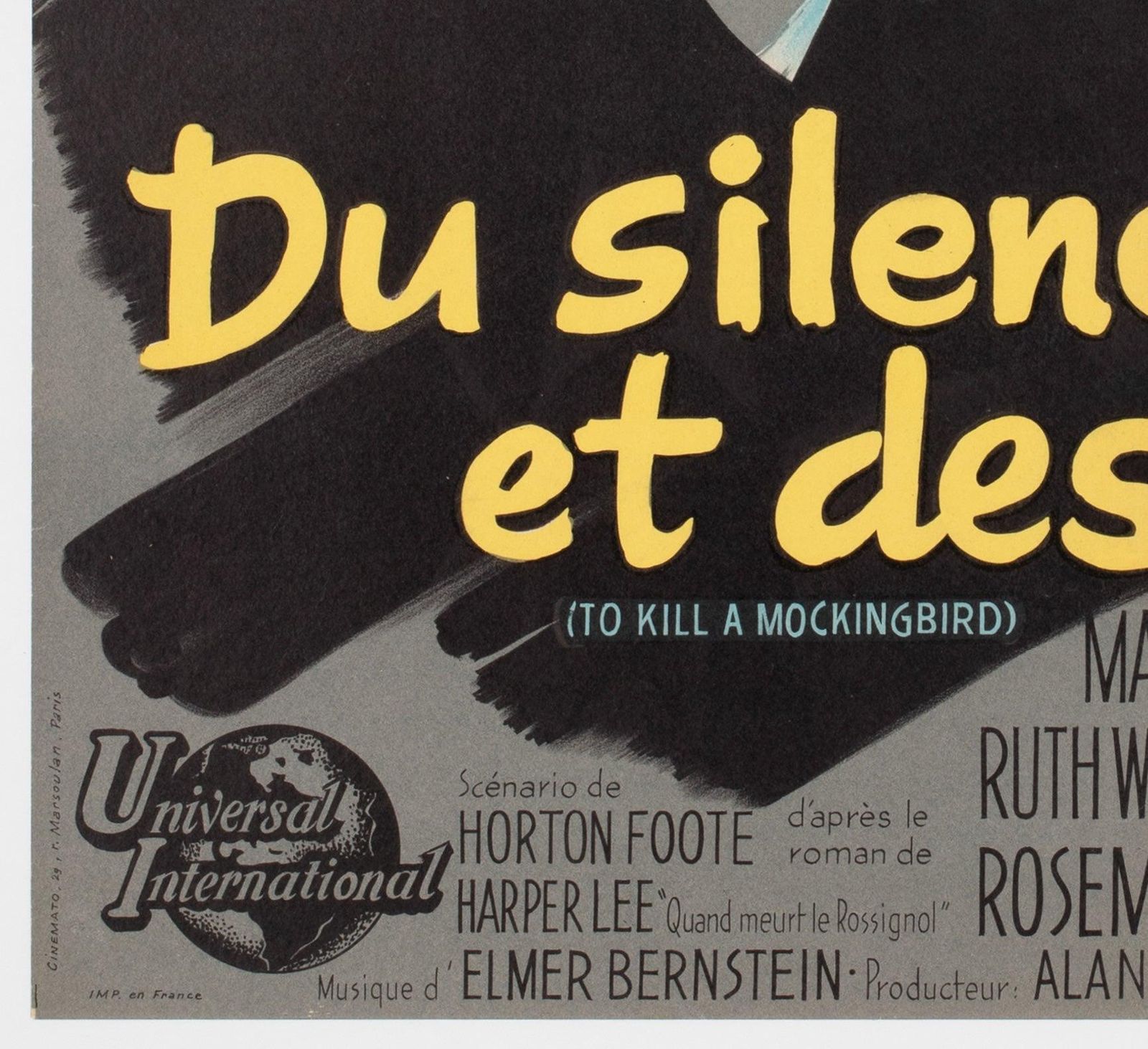 To Kill A Mockingbird 1963 French Moyenne Film Poster, Boris Grinsson photo buy