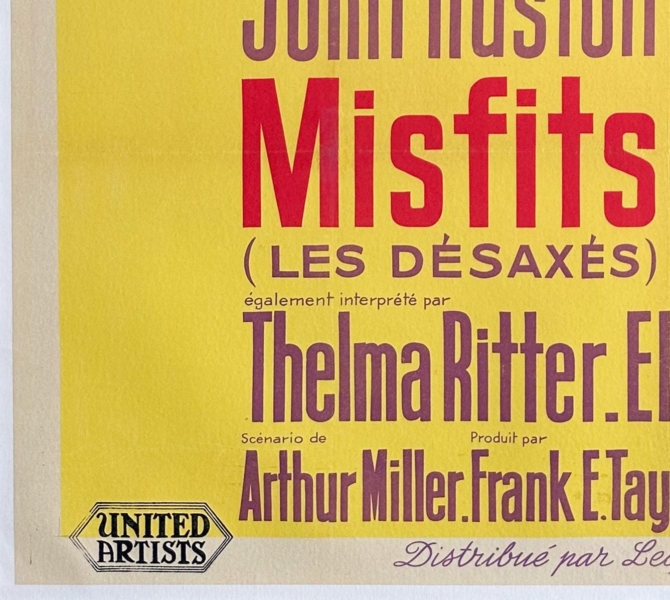 The Misfits 1961 French Grande Film Poster, Roger Soubie photo buy
